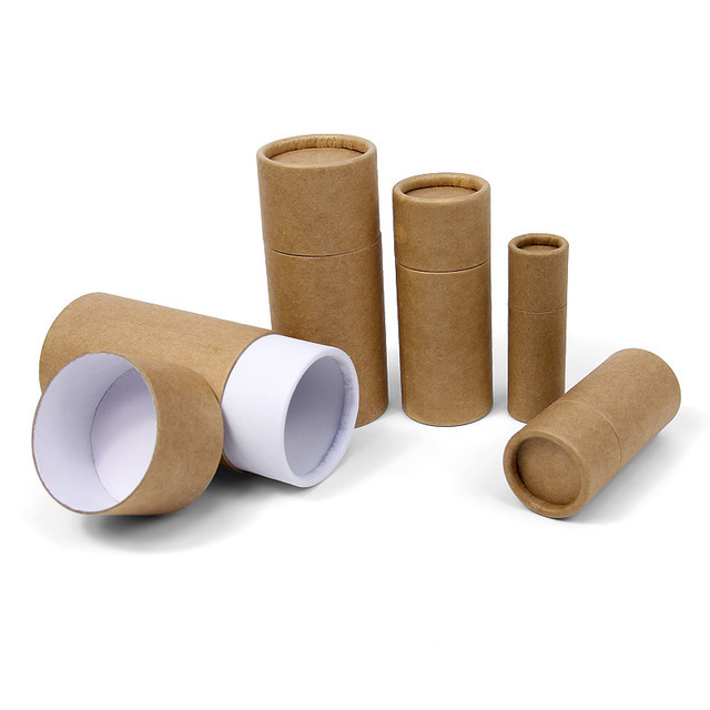 50Pcs Custom LOGO Cardboard Tubes With Caps Kraft paper tube for essential  oil 10-200Ml Coffee